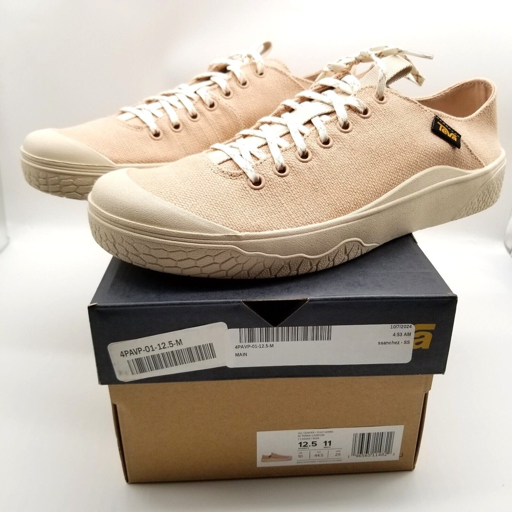 Teva Men Terra Canyon Sneakers Sz 11 Tan Fabric Low Top Lace Up Casual Walking